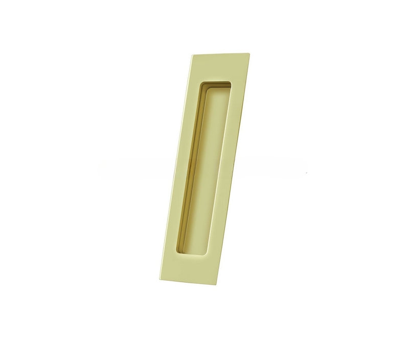 Deltana FP7178U19 Flush Pull, Rectangular, HD, 7" x 1-7/8" x 3/8", Solid Brass in Paint Black, Polished Brass