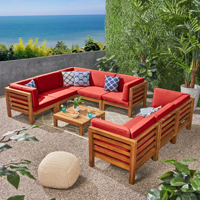 Neil Acacia 8 - Person Modular Patio Conversation Set with Cushions