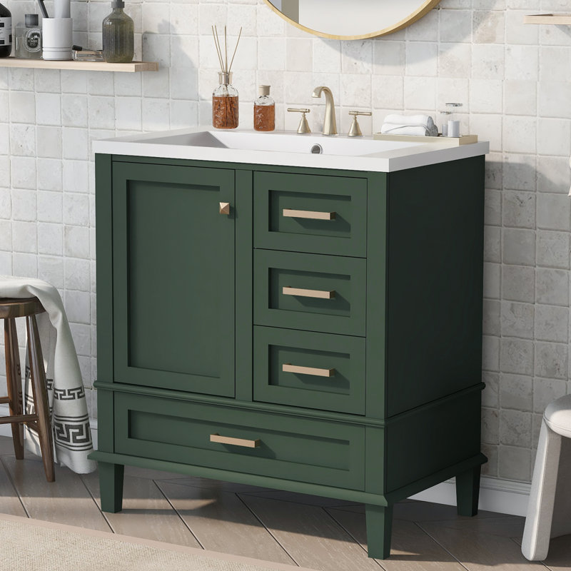Ensemble de meuble-lavabo simple 30,03 po Megghan, Vert