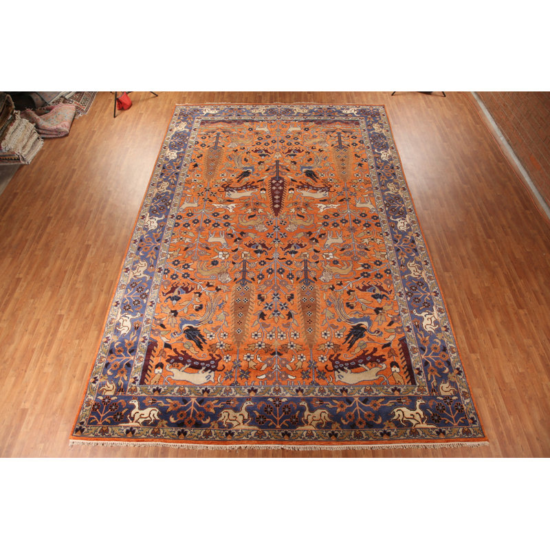 Tapis oriental motif animaux de chasse Ziegler 12 x 18
