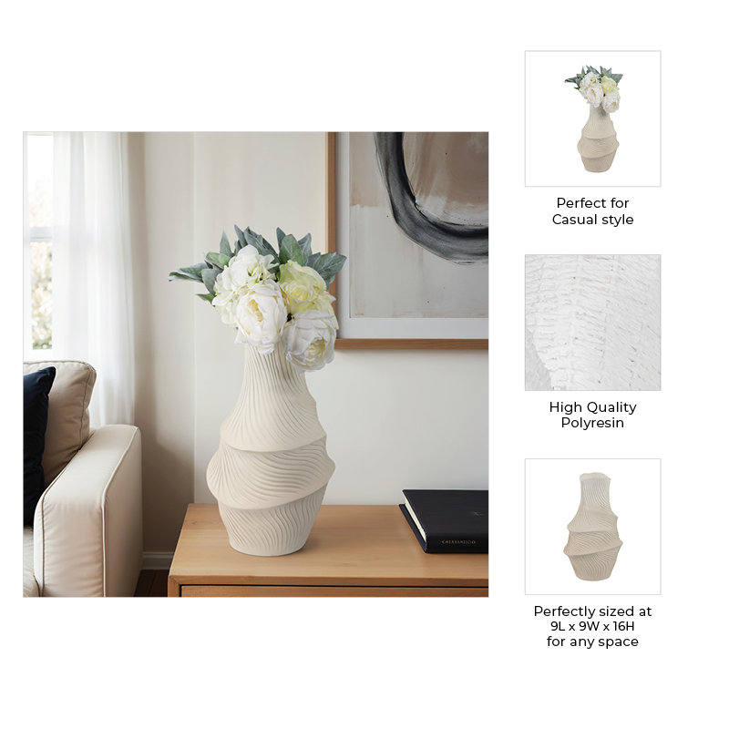 Lommel Handmade Resin Table Vase, 16" H x 9" W x 9" D