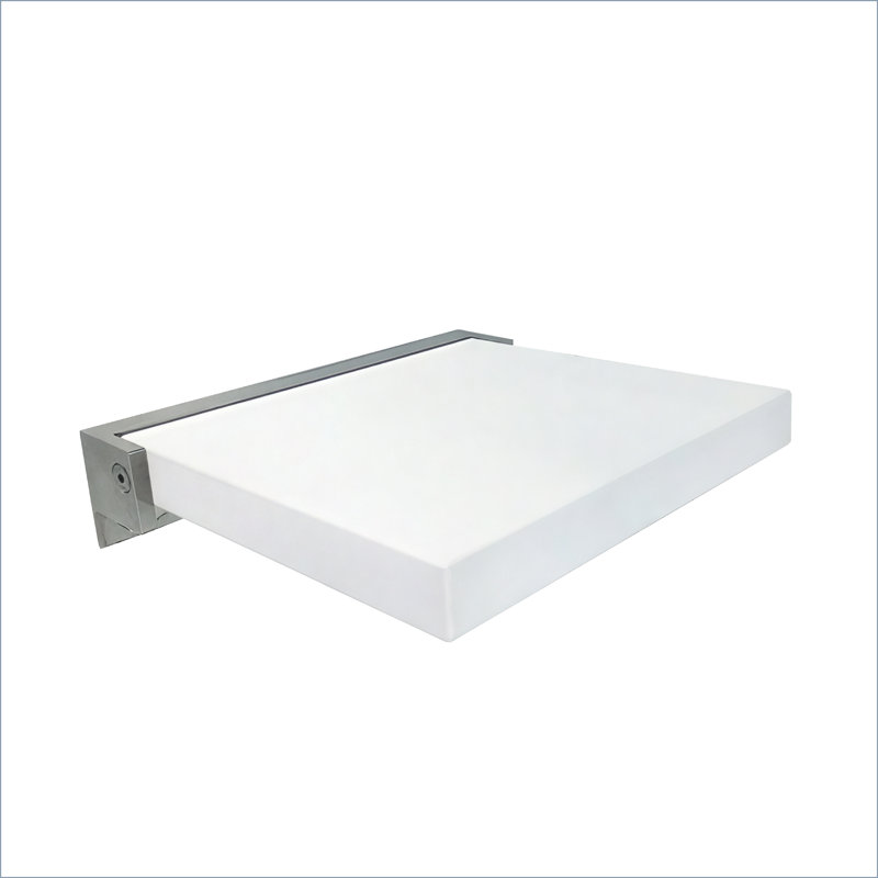Siège de douche rabattable Preston l 14 po x P 14 po blanc et chrome poli
