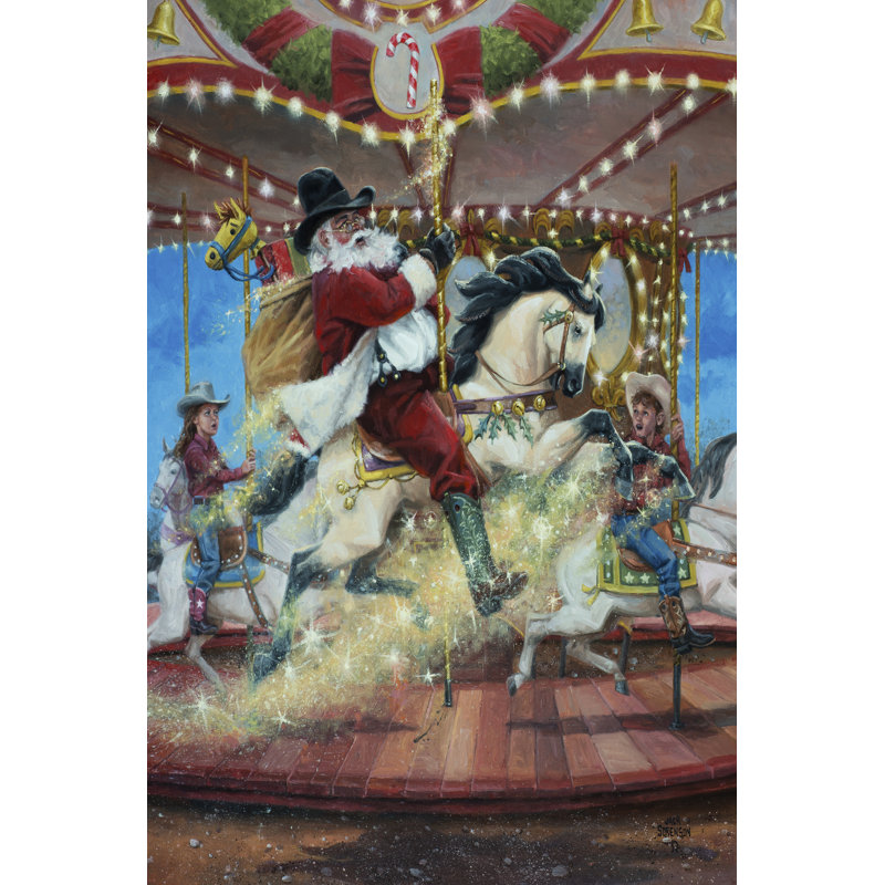 Merry Go Round by Jack Sorenson - Painting, Wrapped Canvas, 46cm H x 30cm W