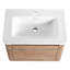 Meuble-lavabo 28 po avec lavabo en céramique blanche, 1 porte, rebords arrondis, meuble-lavabo en contreplaqué facile à récurer, charnières, pour-240514984