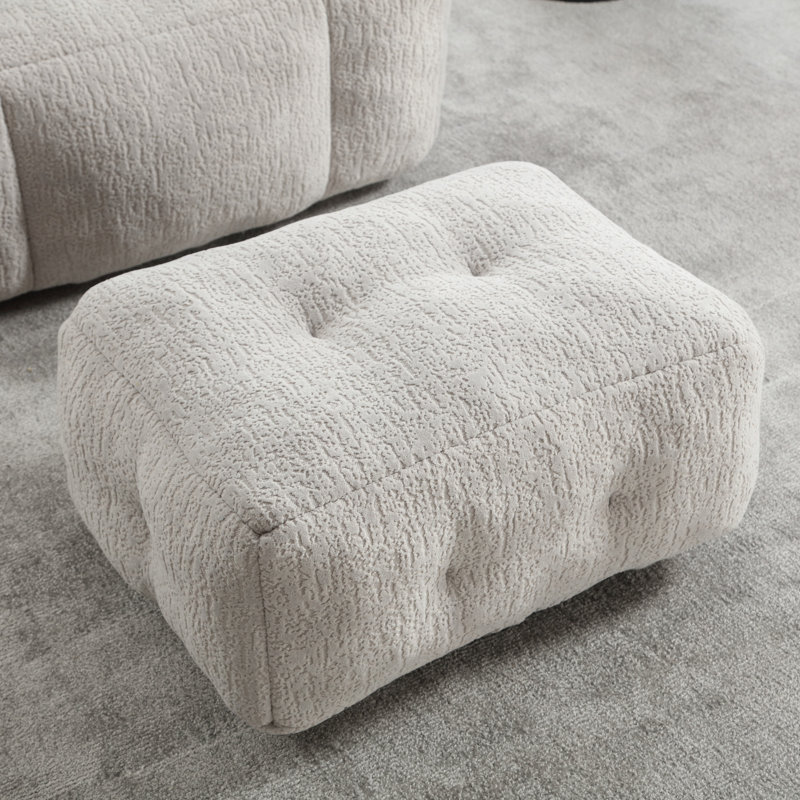 Fluffy Bean Bag Chair, Light Gray Velvet