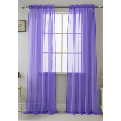 Panneau de rideau transparent simple de couleur unie avec passe-tringle Landose