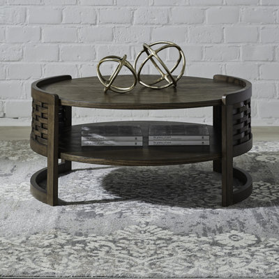 Calpine Round Cocktail Table W/ Shelf