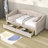 Torkelson Twin Size Velvet Upholstered Daybed with Two Drawers and Slats-14610153