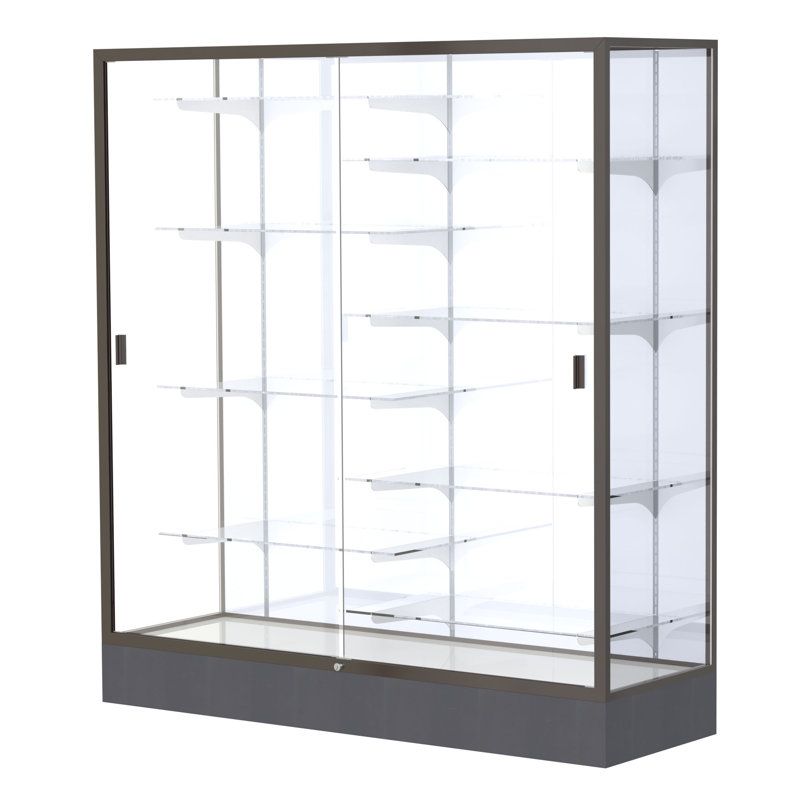 Vitrine à trophées Colossus Series, Blanc, Bronze foncé, H 66 po x l 60 po x P 20 po