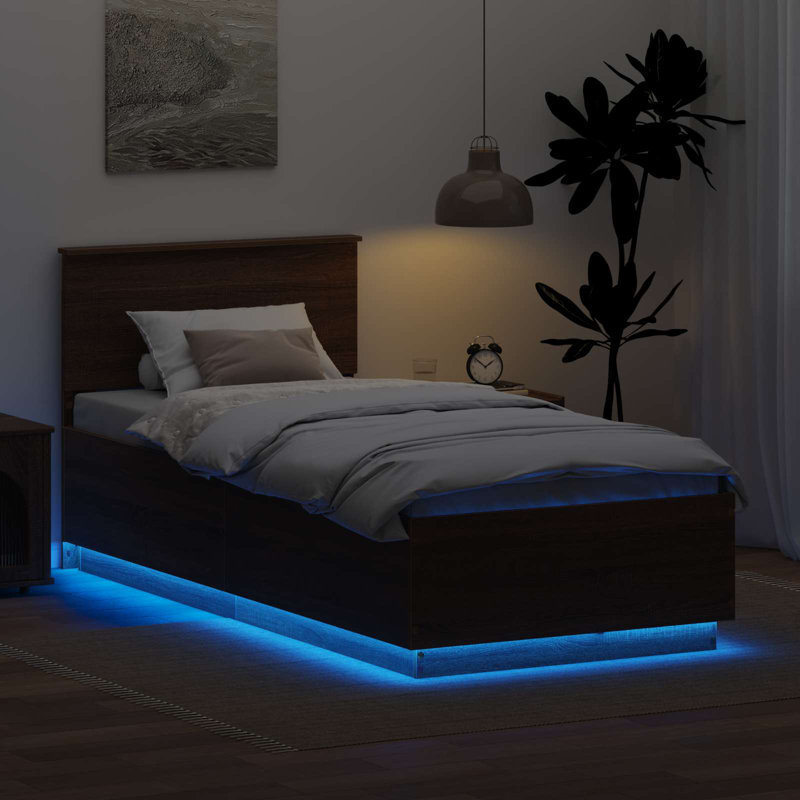 Bed, Small Single (2'6), Brown Oak