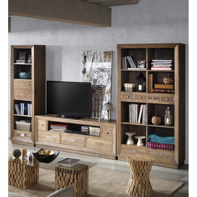 Merapi 190cm H x 55cm W Solid Wood Cube Bookcase