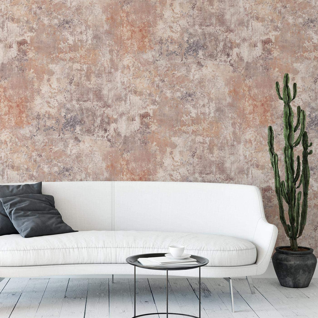 Grandeco Distressed Rustic Industrial Concrete Effect Blush Textured Wallpaper - Image 4