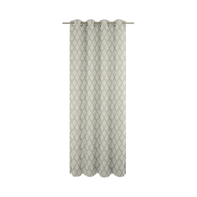 Esteban Eyelet Opaque Single Curtain, Grey, 175cm H x 145cm W