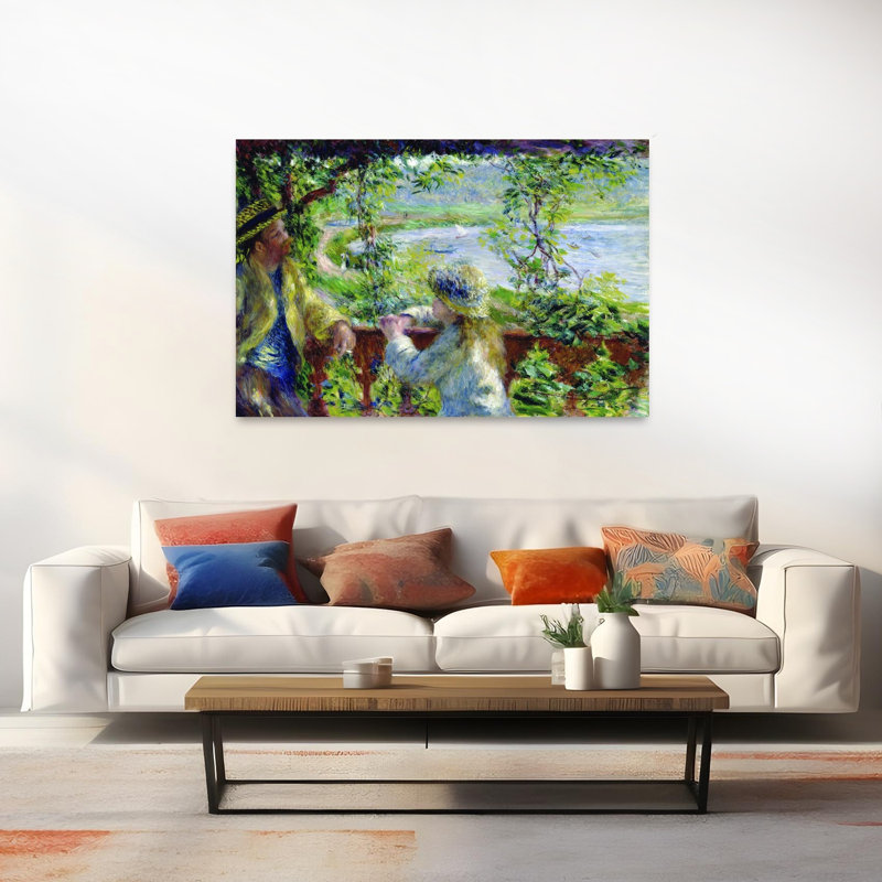 Au bord de l'eau ou près du lac, reproduction d'art classique classique de 1880, H 40 po x l 60 po