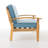 Club Chair - Wood Outdoor Reclining Chair, Thick Padding For Relaxation, Water- Cover Fabric, 32.50" X 27.61" 31.84 Backyard Seating, Comfortable Seat Pads, Covering Material, 27.61"W 32.50"D 31.84"H
