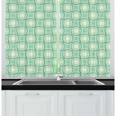 Geometric Pointed Kitchen Curtain