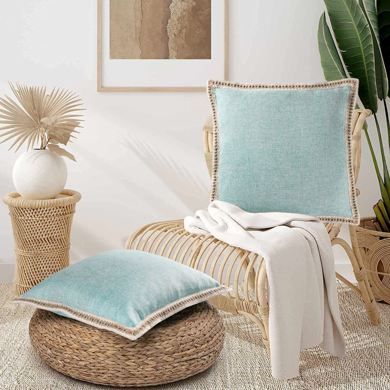 Color Pillow Cover, Aqua, Square 20"