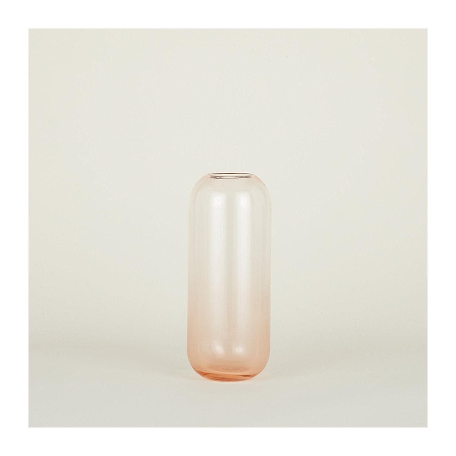 Aurora Handmade Glass Table Vase, 12.5" H x 5" W x 5" D, Blush
