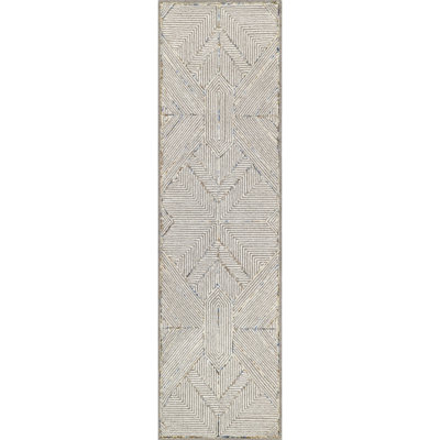 Pinnacle Hand-Tufted Wool Area Rug Geometric Stripe