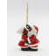 African American Mrs.Claus & Santa Kissing Ornament - 3 1/2"H