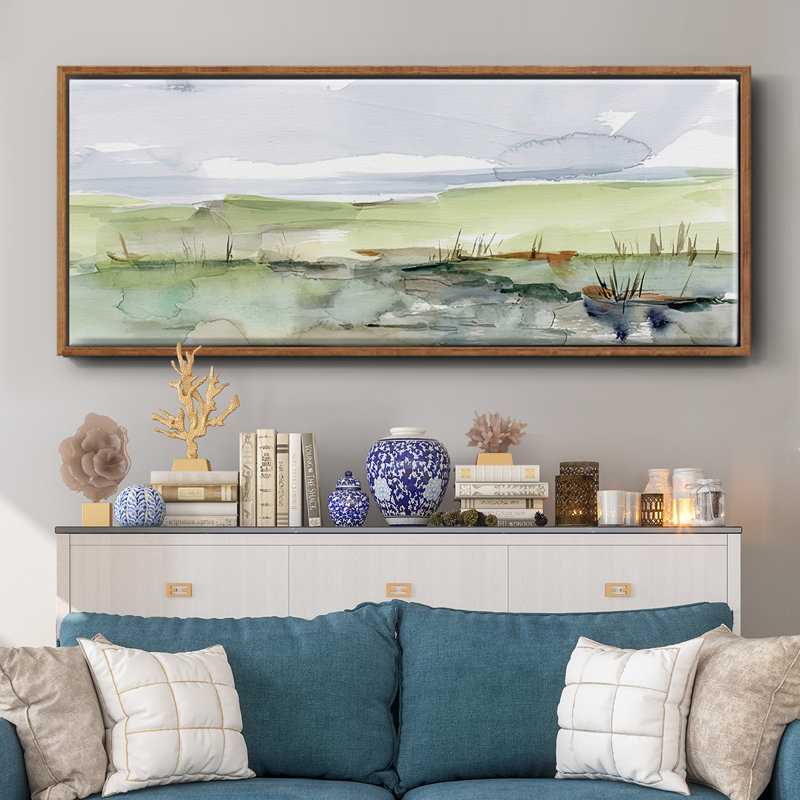 Pastel Inlet II - toile encadrée, H 12 po x l 30 po