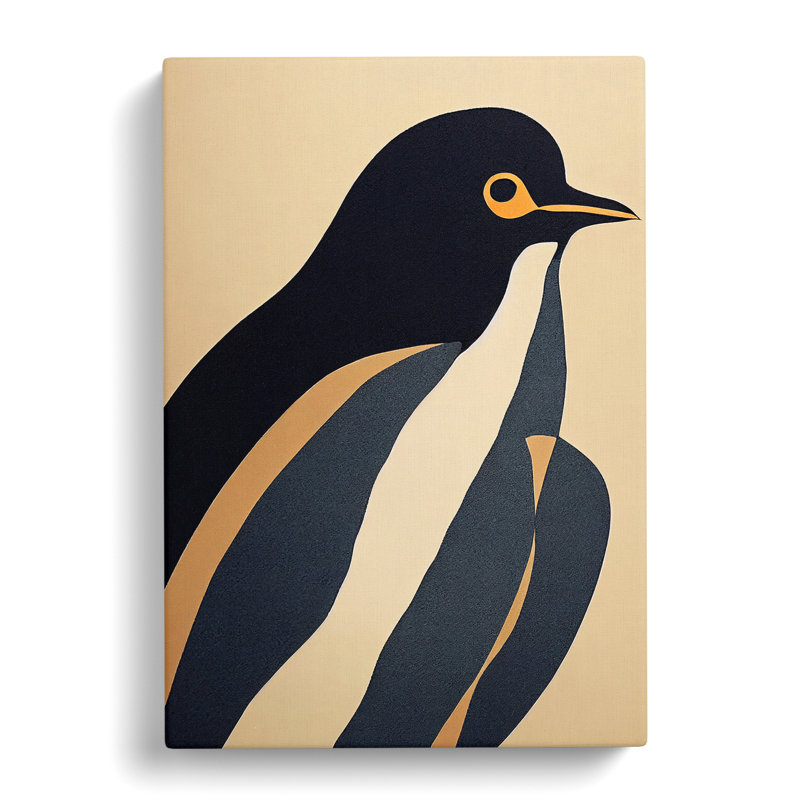 Penguin Abstract No.1 - Wall Art, Wrapped Canvas, 60cm H x 40cm W, No Matte