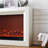 White Solid Wood Electric Fireplace