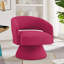 Fauteuil demi-tonneau pivotant rembourré en velours-540599338