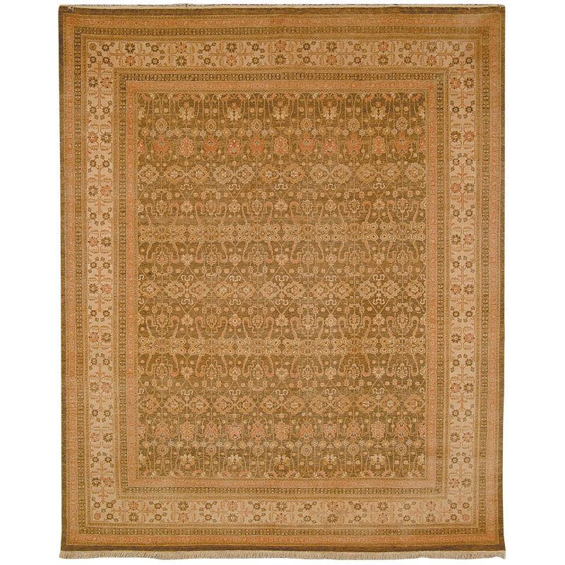 Tapis Hl110 olive / ivoire, Rectangle 6 pi x 9 pi