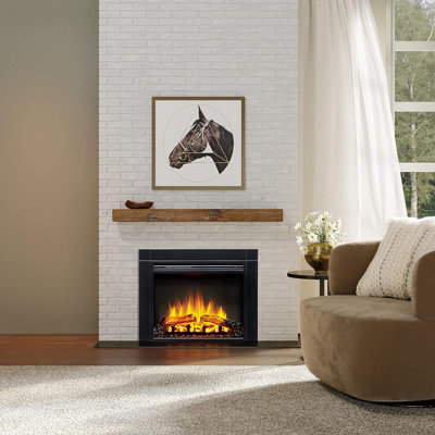 FLAMME Freestanding Electric Fireplace Insert, Innsbruck, Black