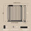 Barrière de sécurité extra large à fermeture automatique pour animaux de compagnie - fixée à la pression, réglable de 33,9 po à 43,3 po - noire pour portes / escaliers, résistante aux animaux de compagnie-106668217-106668220