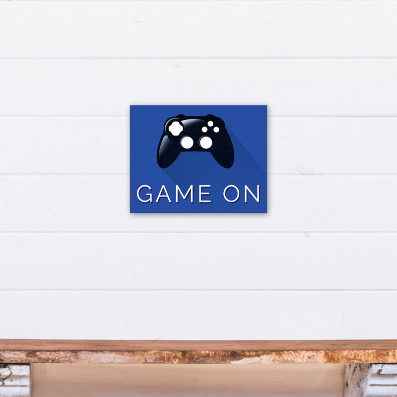 Art sur toile game on toile Brock, H 11 po x l 14 po x P 1,25 po, Bleu