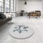 Tapis gris/noir/bleu à motifs-253482797