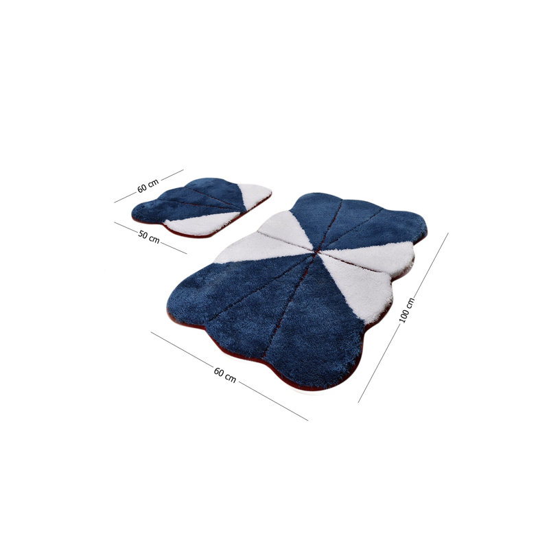 Acrylic Bathmat Set (2 Pieces), Antibacterial & Non-Slip, 19.7 x 23.6 inches & 23.6 x 39.4 inches | 100% Acrylic, Pile Height: 0.7-1.2 inches | Machine Washable, Soft & Durable for Your Bathroom Decor