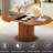 Modern 47" To 63" Expandable Round-To-Oval Dining Table With Fluted Pedestal Storage Cabinet And Reinforced Metal Frame-972698878