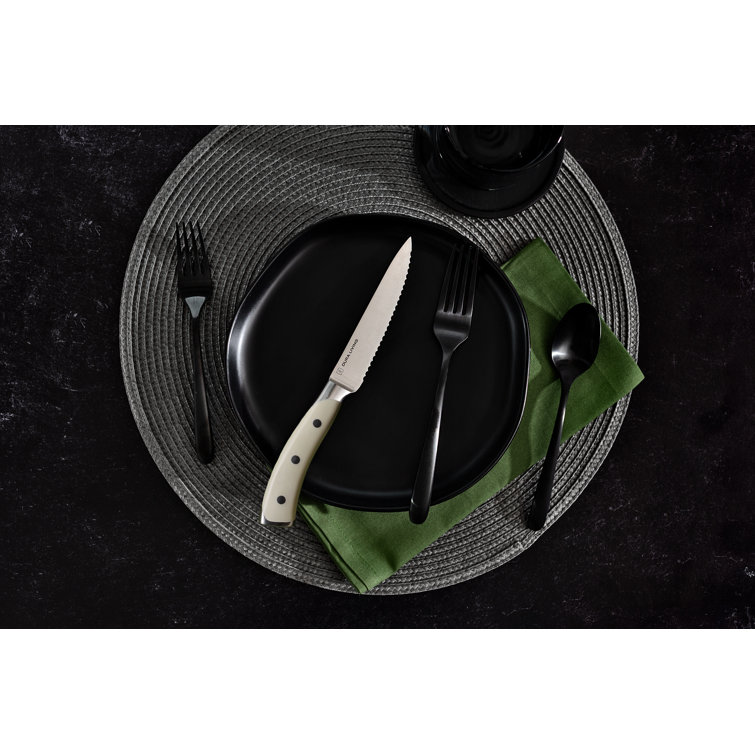 Dura Living Elite Series 8 Piece Stainless Steel Steak Knife Set, Cream