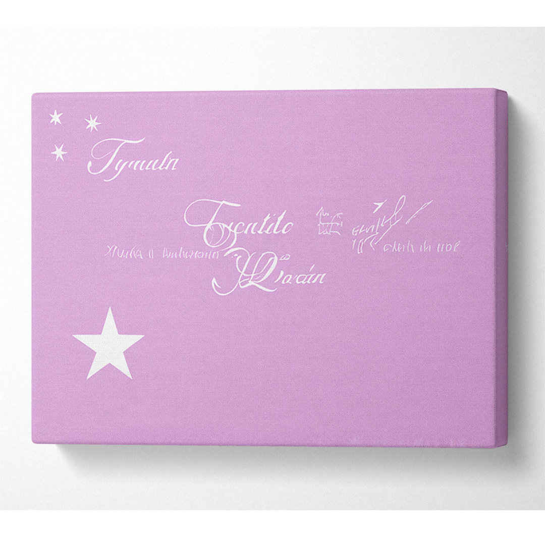 Kinderzimmer Zitat Twinkle Twinkle Little Star 1 Rosa - Leinwanddrucke auf Wrapped Canvas