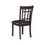 Ensemble de 2 chaises d'appoint en bois avec assise en similicuir noir, espresso