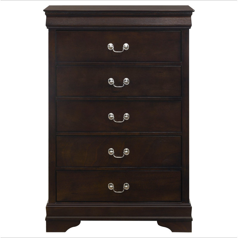 Commode de chambre à 5 tiroirs Janson Cappuccino