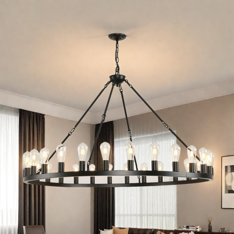 Très grand lustre à roulettes avec 28 lumières pour hauts plafonds