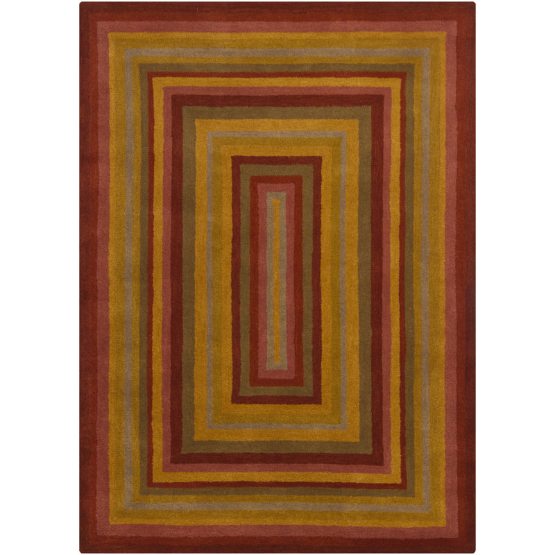 Tapis de zone géométrique en laine templos, 5 pi x 7 pi