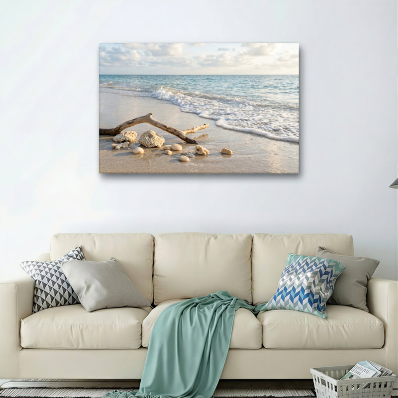 «Beach Scene», reproduction d'art sur toile, ensemble de 1, Toile tendue, H 32 po x l 48 po