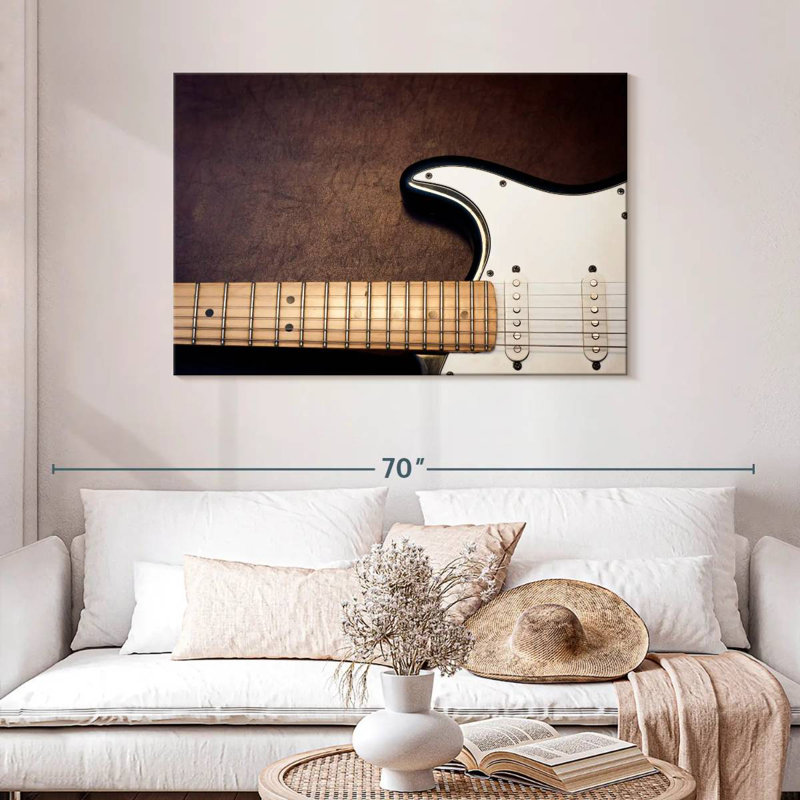 Abarca White Electric Guitar, 30" H x 45" W