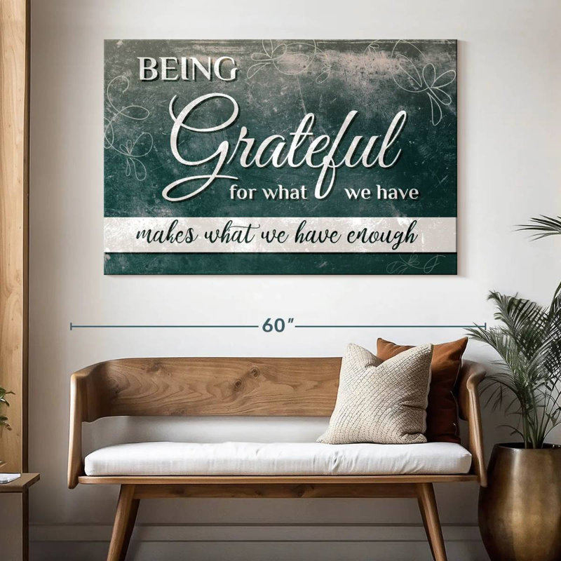 Tergel Being Grateful Quote, 34" H x 51" W