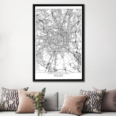 " Milan Minimal Urban Blueprint Map " by Hubert Roguski