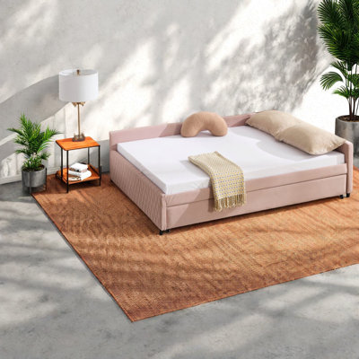 Lits modernes en velours multifonctionnel avec lit gigogne, conception peu encombrante pour la maison