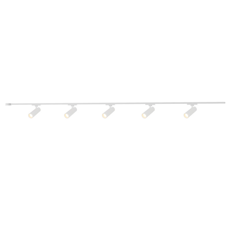 Ensemble de plafonnier sur rail à DEL 4 000 lumières à intensité variable 4000K Paolo à 5 lumières (2 po) blanc, Naturel