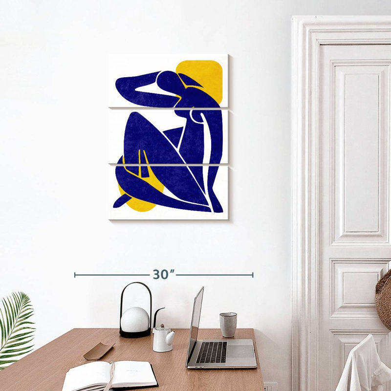 Abstract Woman Silhouette Multi Piece Canvas Print, 20" H x 32" W x 1.25" D