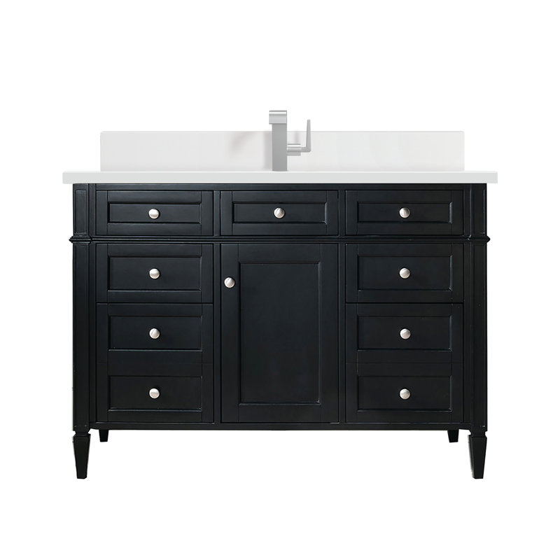 Brittany 48 in. Single Vanity, Burnished Mahogany, White Zeus, Single-Hole