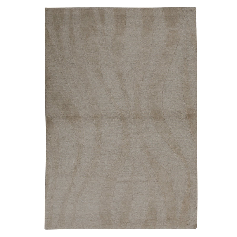 Tapis ivoire et naturel de haute qualité noué à la main
